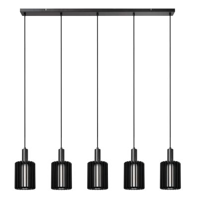 Lucide LAMBRES - Pendant light - 5xE27 - Black